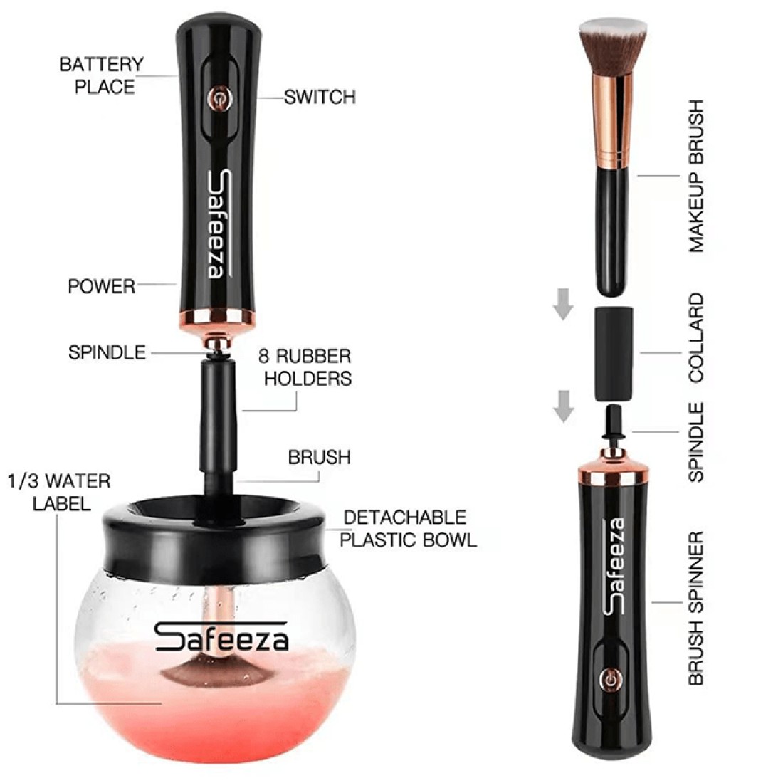 Safeeza Makeup Brush Cleaner Device - SF-101