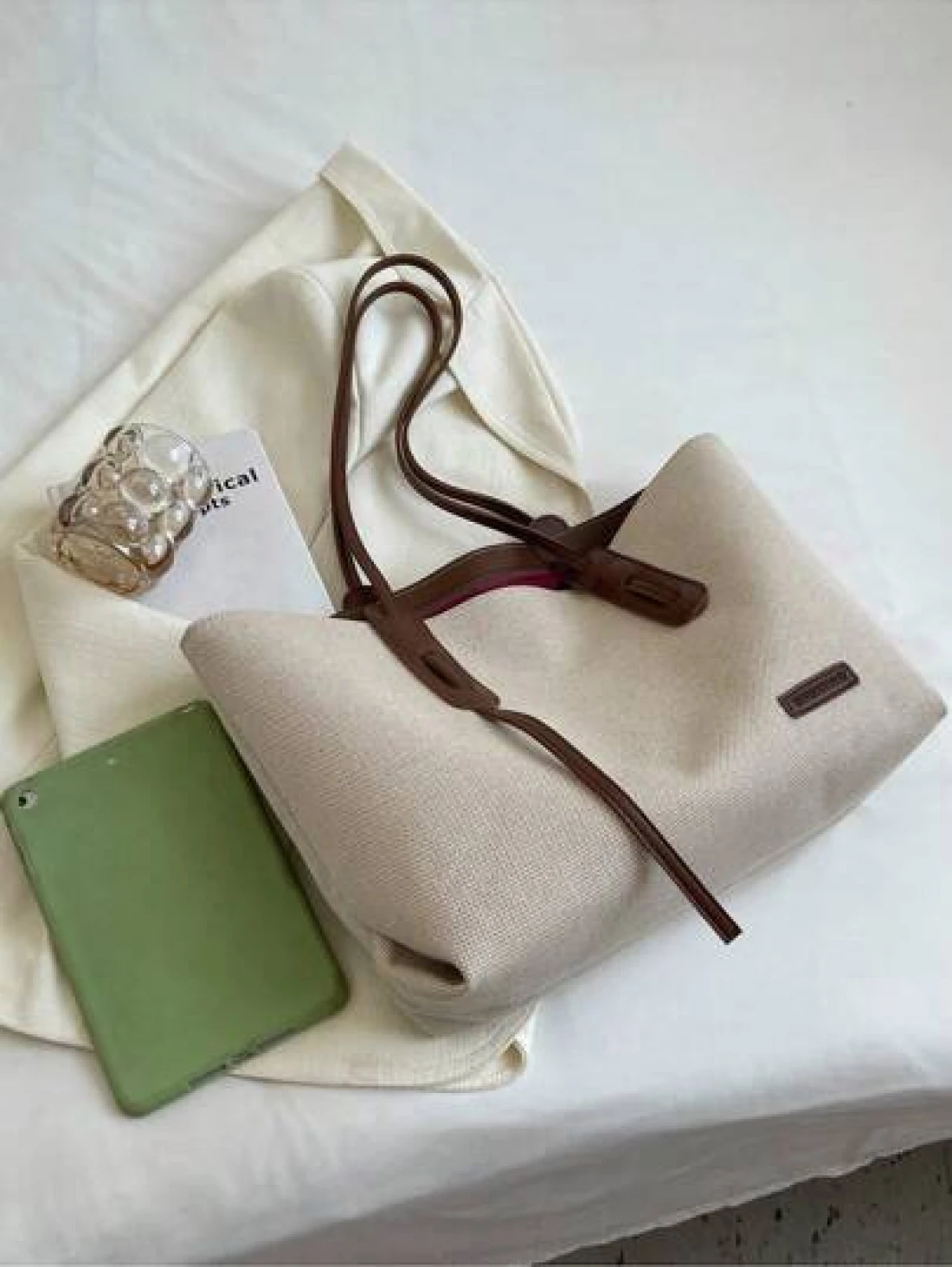 Large Capacity Foldable Shoulder Strap Tote Bag Suitable For Women Shopping Work Commute Outing Business Events Gift For Mom New In Fall Winter Larrge Capacity Shoulder Tote Bag