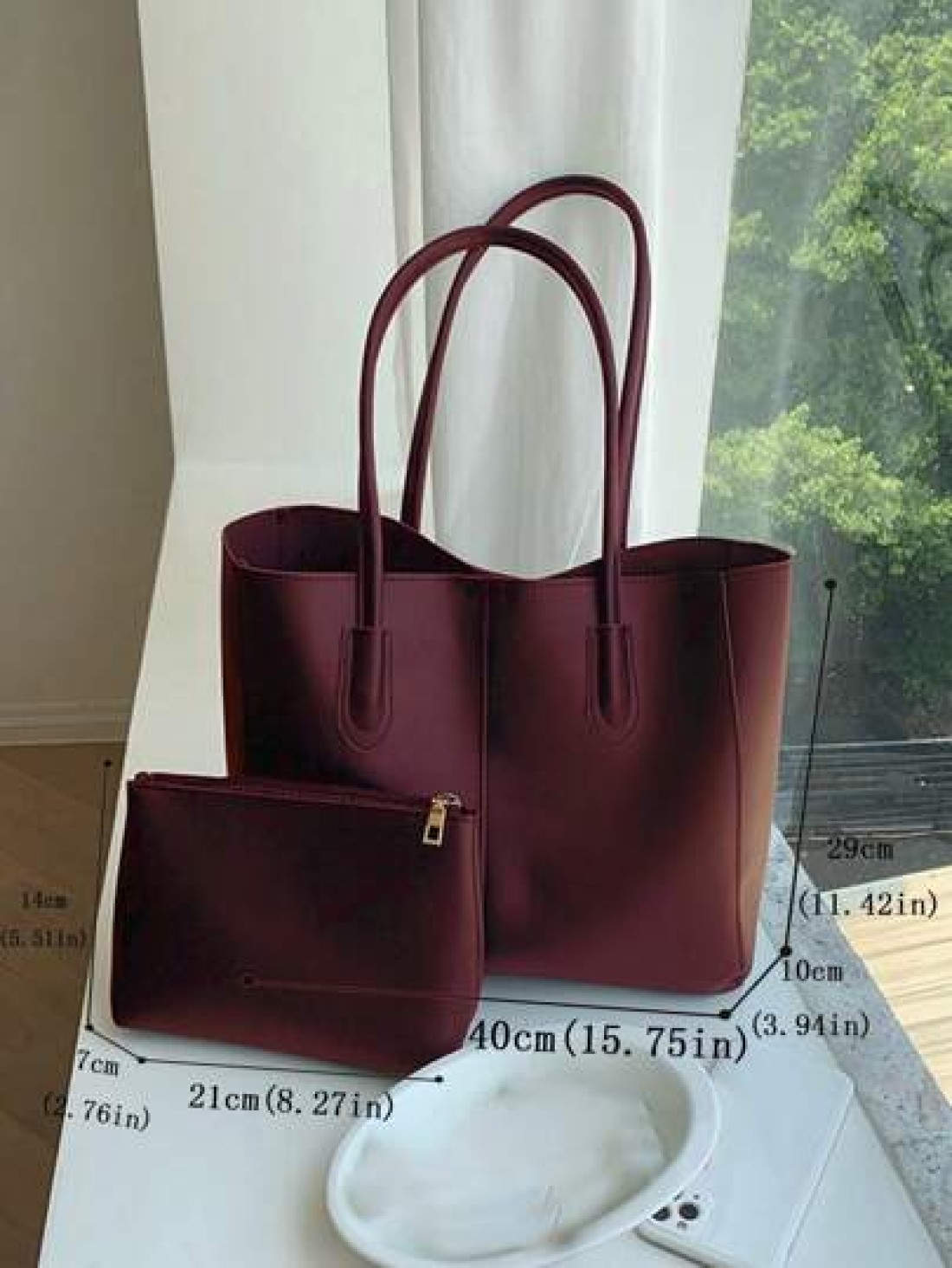 2 In 1 Tote Bag Casual Everyday Shoulder Bag With Storage Space Suitable For School Eye Catching Work Bags For Women