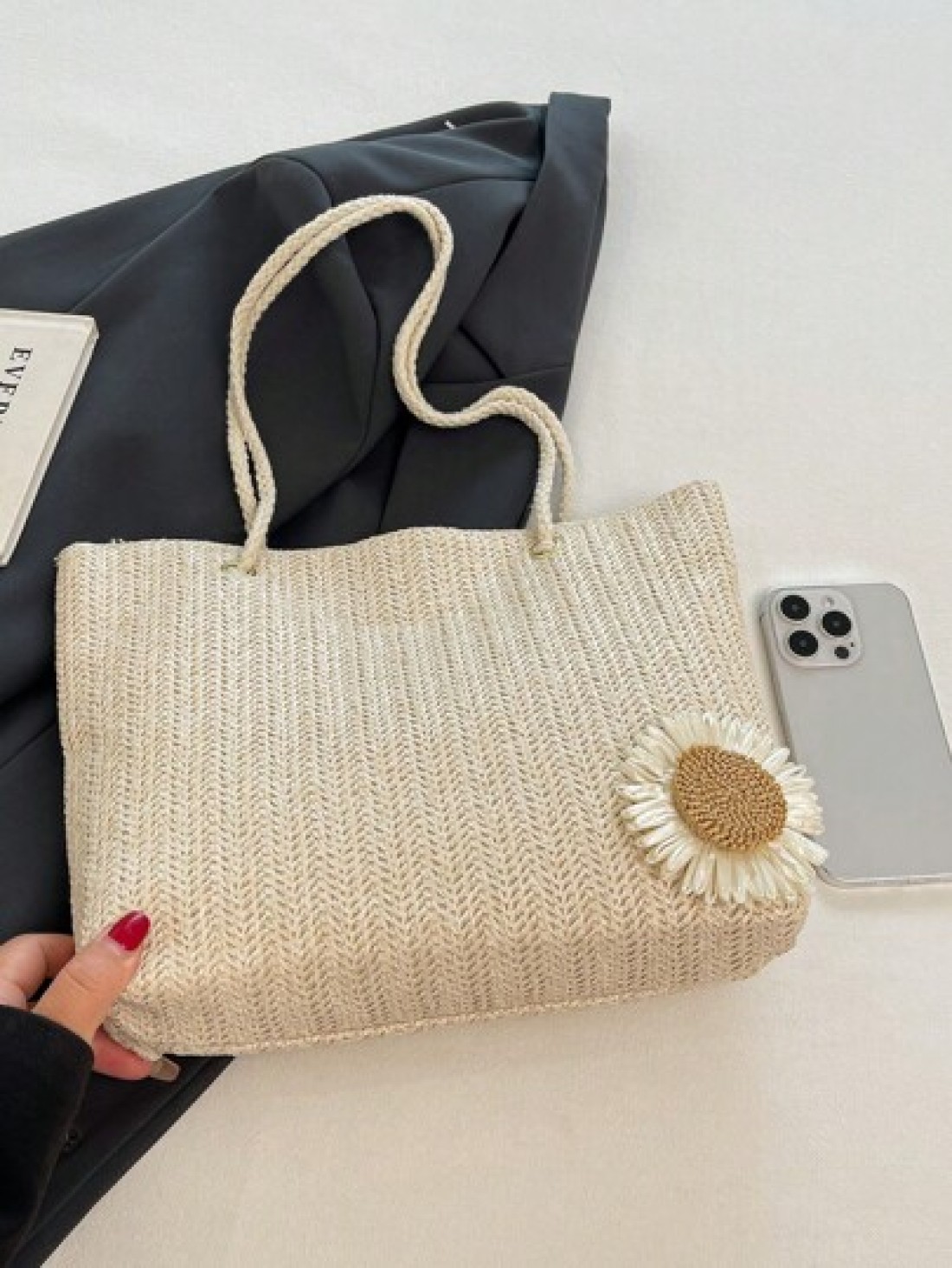 Small Floral Print Beach Style Scarf Decoration For Shoulder Bag