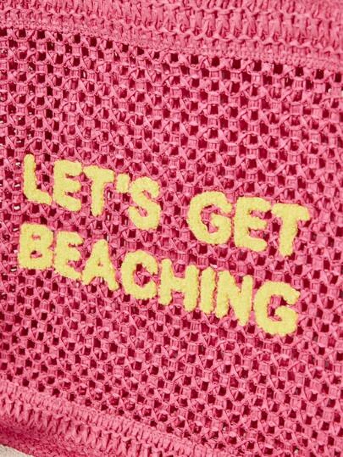 SHEIN VCAY Vacation Casual Letter Embroidery Hollow Out Tote Bag