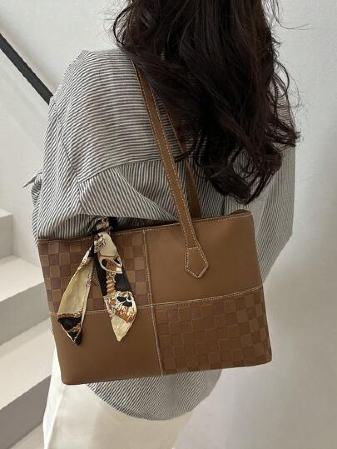 New Stylish Luxury Solid Color High End Versatile Women s One Shoulder Tote Bag
