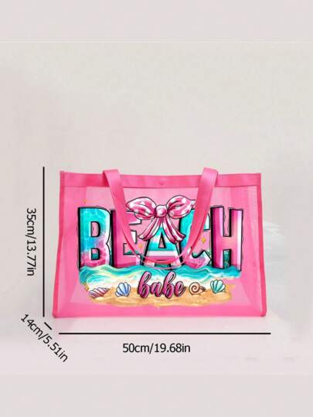 1PC Mesh Beach Bag Nylon Material Alphabet Printed Beach Mesh Tote Bag With Large Capacity Use Tt Yourself Or Give Gifts To Others Back To School Supplies Beach Bag Waterproof Backpack Vacation Bag Fo