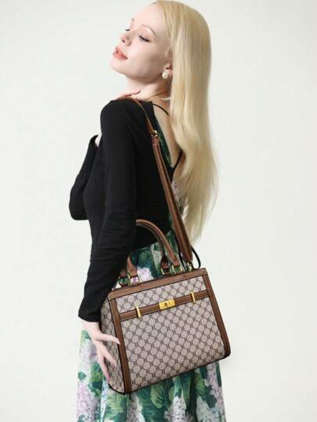 3pcs Set Fashion Floral Print Large Capacity Tote Bag