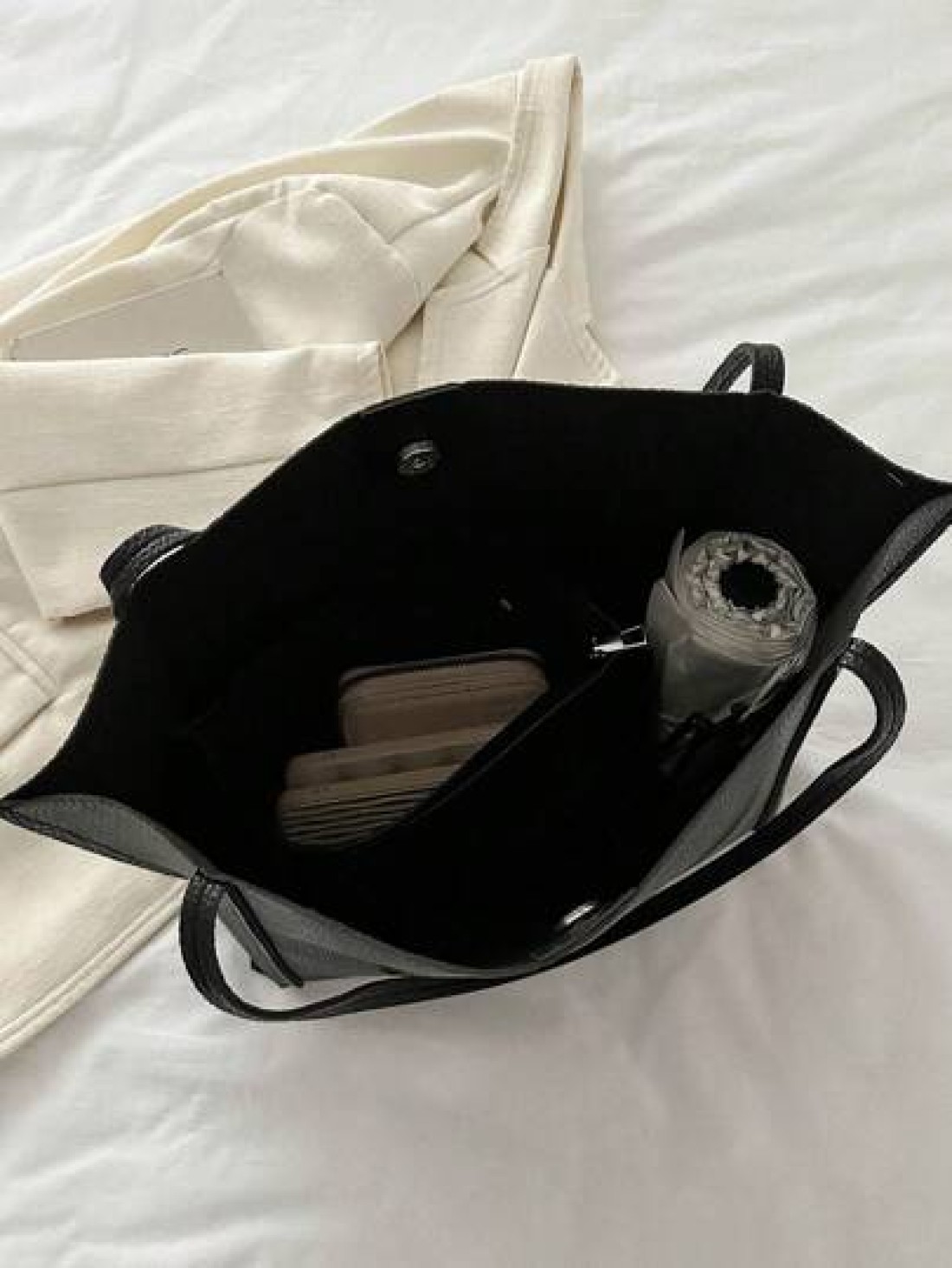Litchi Texture Mother Daughter Tote Bag Large Capacity Shoulder Bag