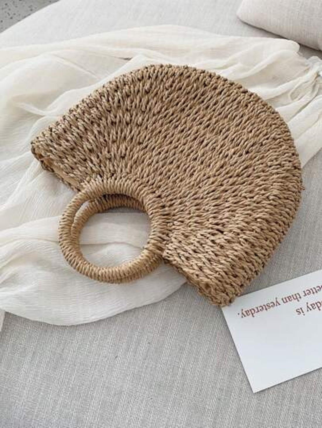 Braided Design Straw Bag Down To Earth Rattan Tote Bag School Bag Large Capacity Portable Classic Casual For Teen Girls Women College Students White Collar Workers Perfect For Work Back To School Midd