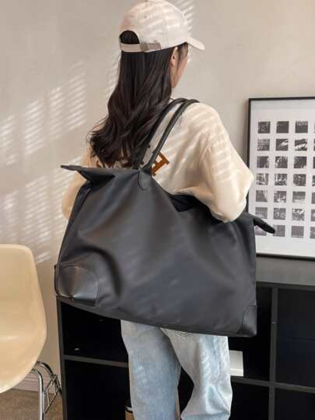 Lightweight Business Casual Minimalist Large Capacity Duffel Bag For Teen Girls Women College Students Rookies White Collar Workers Perfect For Office College Work Business Commute Outdoors Travel Out
