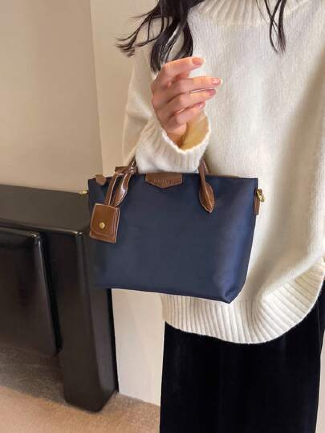 Women s Handbag Large Capacity Dumpling Shaped Tote Bag Fashionable Shoulder Bag In Blue