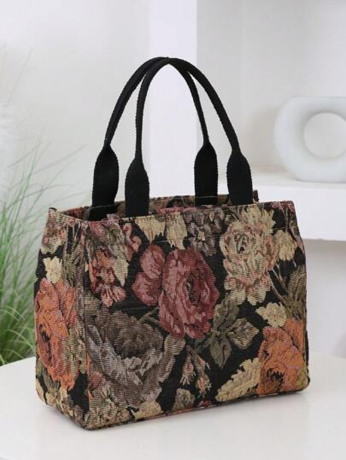 New Arrival Thickened Knitted Jacquard Fabric Handbag Tote Bag Work Shopping Carryall Mother s Outdoor Organizer Cloth Bag Women Handbag
