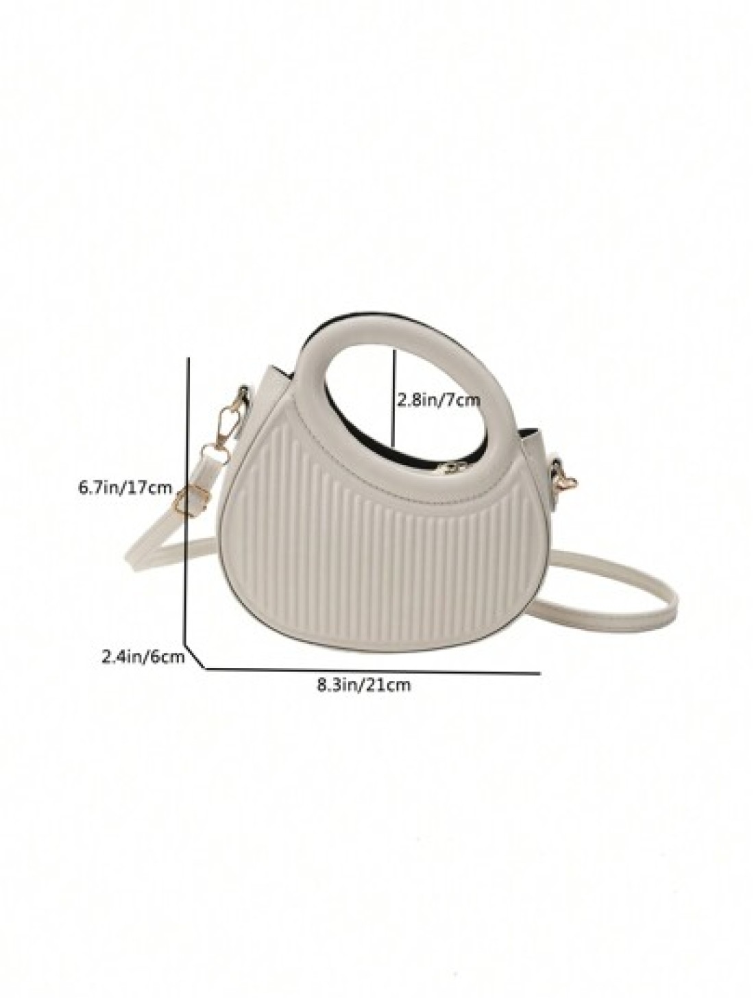Fashionable Classic Niche Design Gentle Women s Commuting Date Shoulder Crossbody Bag Striped Embossed Handbag Fashionable Round Crossbody Bag Women s Double Handle Novel Wallet