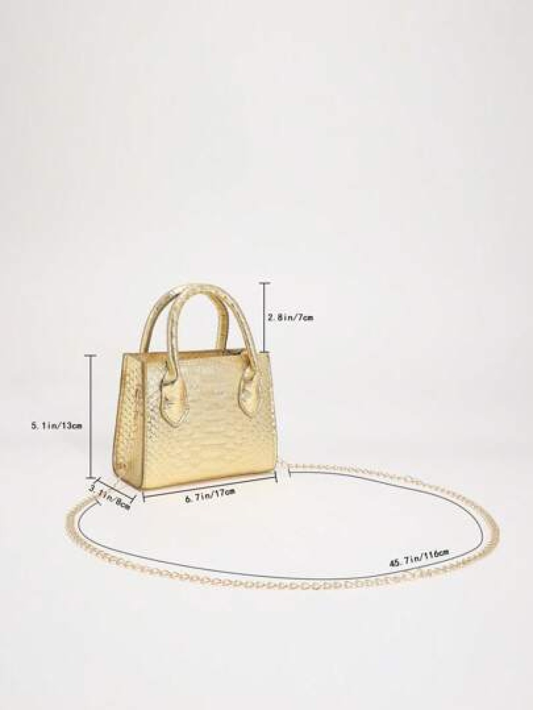 Fashion Metallic Snakeskin Texture PU Handbag