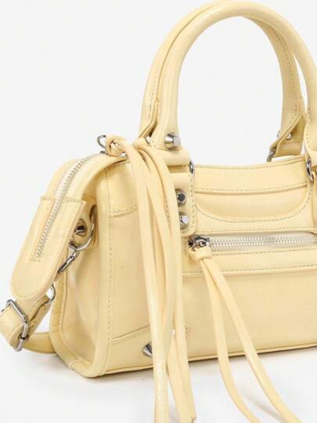 1pc Retro Y2K Motorcycle Punk Grunge Style Women Rivet Decor Multi Pocket Faux Oil Wax Cracked Leather Shoulder Handbag Suitable For Outing Date Party