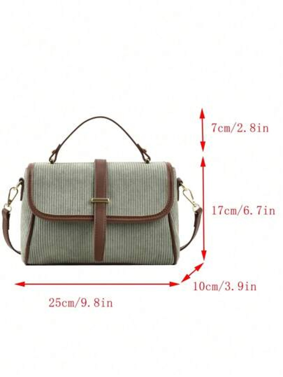 Corduroy Flap Good Quality With PU Leather Handbag Women s Bag Adjustable Crossbody Bag