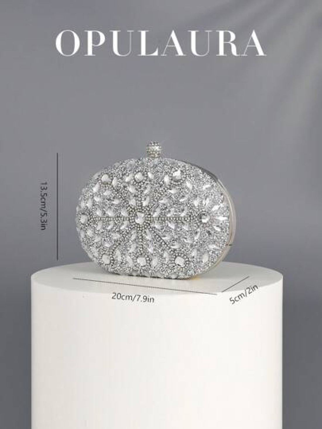 OpulAura Luxury Women s Sparkling Crystal Embellished Mini Box Clutch Bag Glamorous Rhinestone Evening Handbag Suitable For Formal Events Party Wedding With Detachable Chain Tready Party Bags Perfect