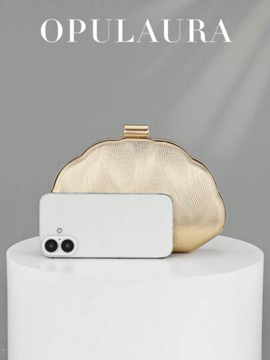OpulAura Women s Simple Shell Shaped Luxury Leather Clutch Purse Elegant And Charming For Evening Gown Sparkling Night Use Handbag Formal Party Bag Romantic Wedding Bag Comes With Chain