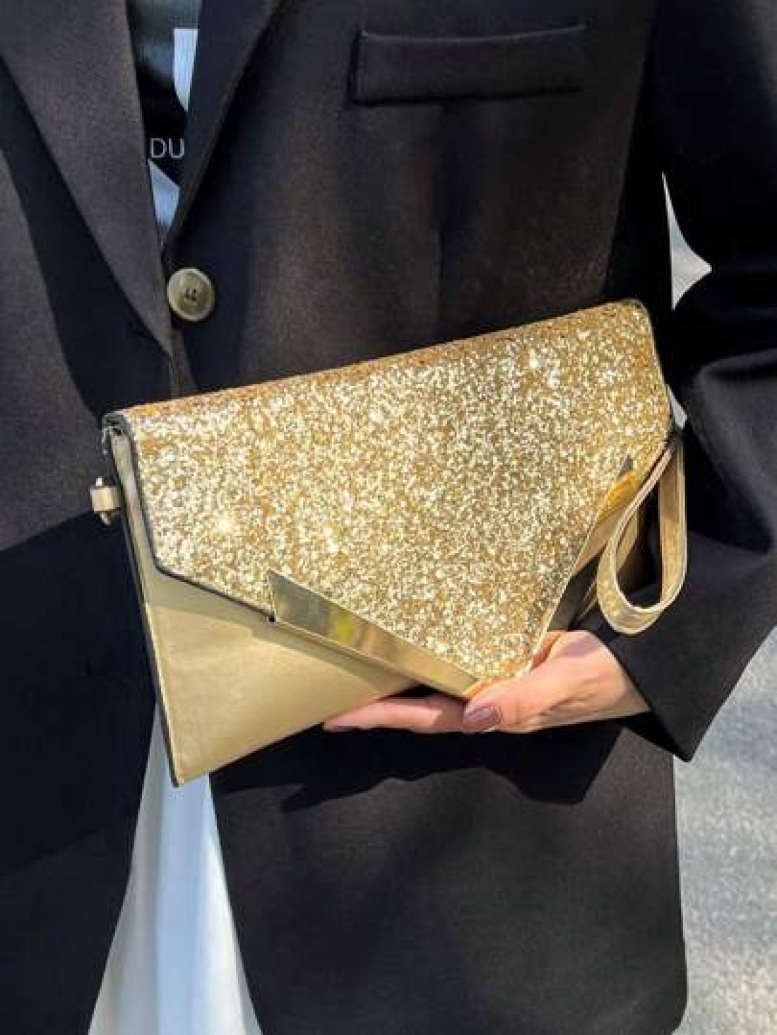 Fashionable Sparkling Sequins Decor Elegant Clutch Bag
