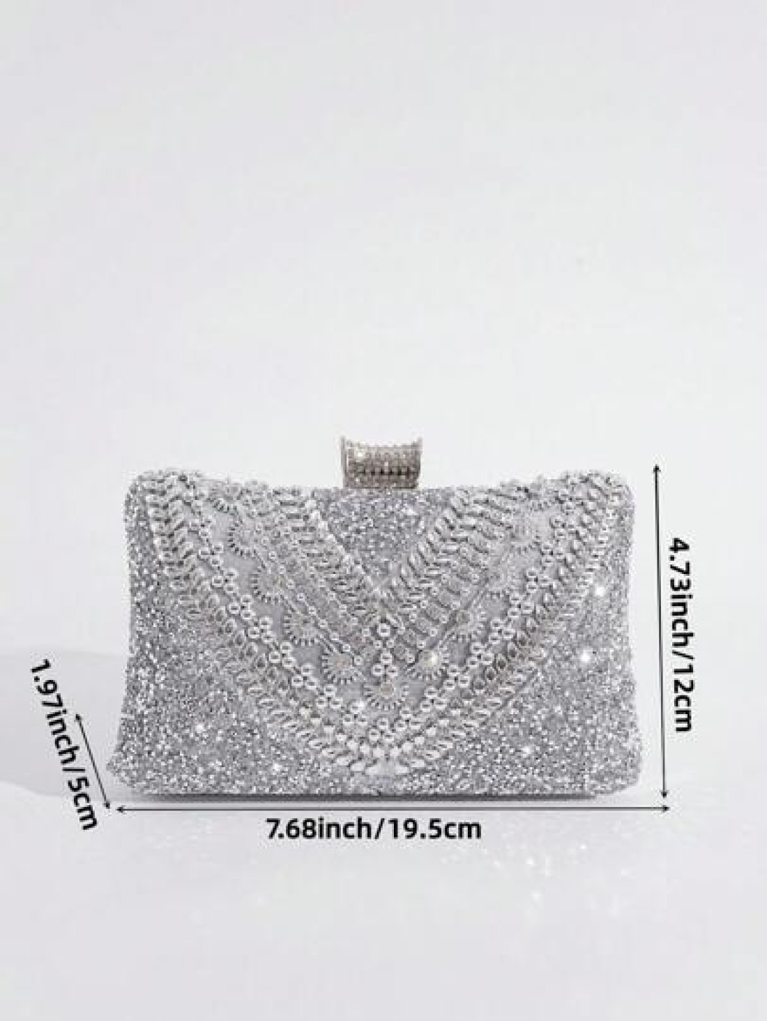 Rhinestone Embellished Evening Clutch Handbag Women s Shoulder Crossbody Chain Bag Square Mini Party Purse Glamorous Rhinestone Bag