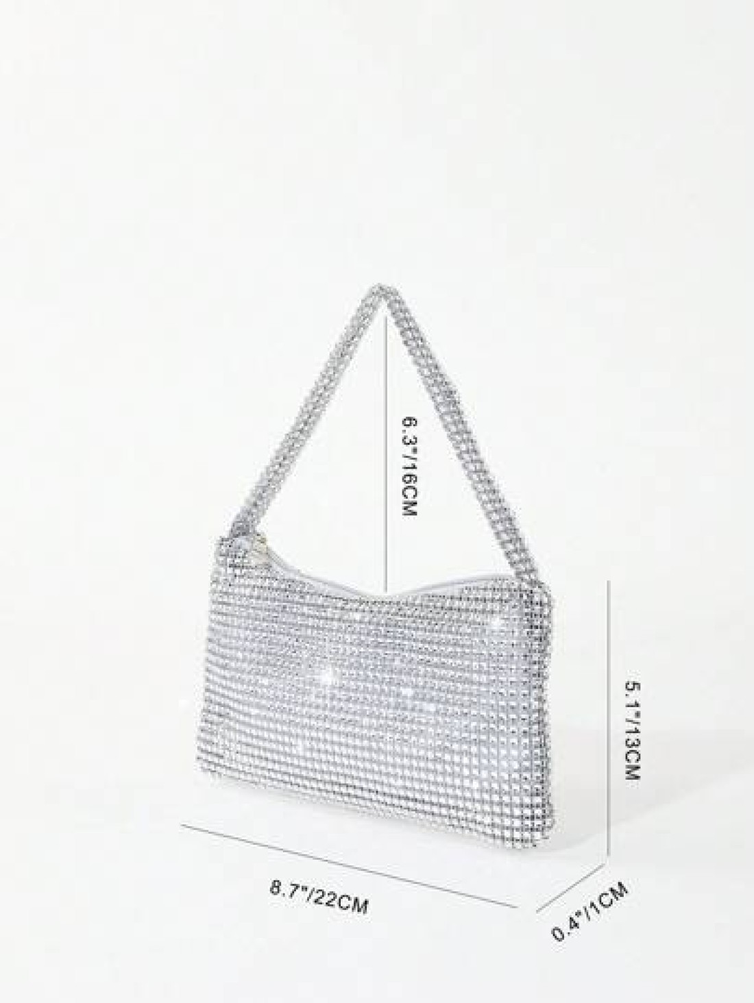 Silver Sparkly Faux Rhinestone Plastic Clutch Bag With Zipper Perfect For Parties Gatherings And Wedding Ceremonies Glamorous Rhinestone Bag