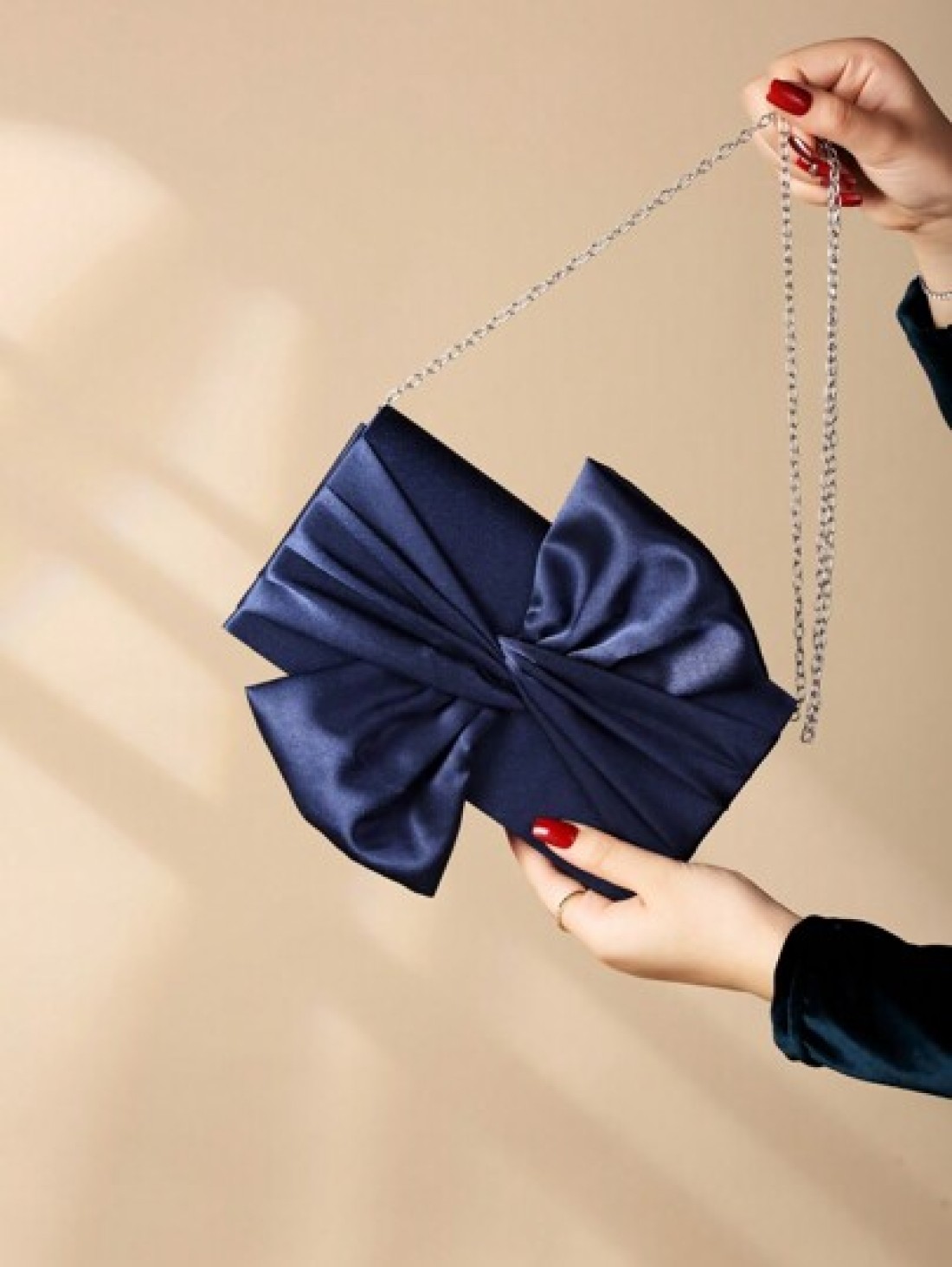 Satin Butterfly Flower Shaped Clutch Bag For Evening Party Valentines
