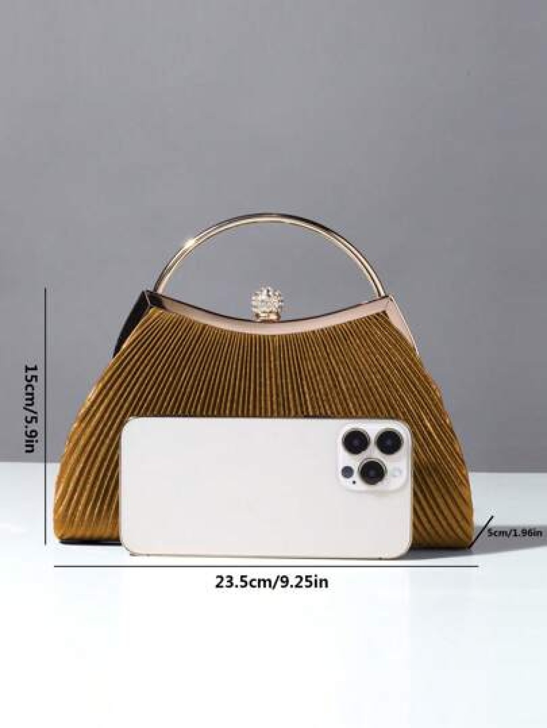 Glitter Bling Shiny Glamorous Elegant 1pc Rhinestone Decorated Fashionable Metallic Clutch Evening Bag Suitable For Women s Parties Weddings Dinners Banquets Dinner Bag For Party Girl Woman For Female