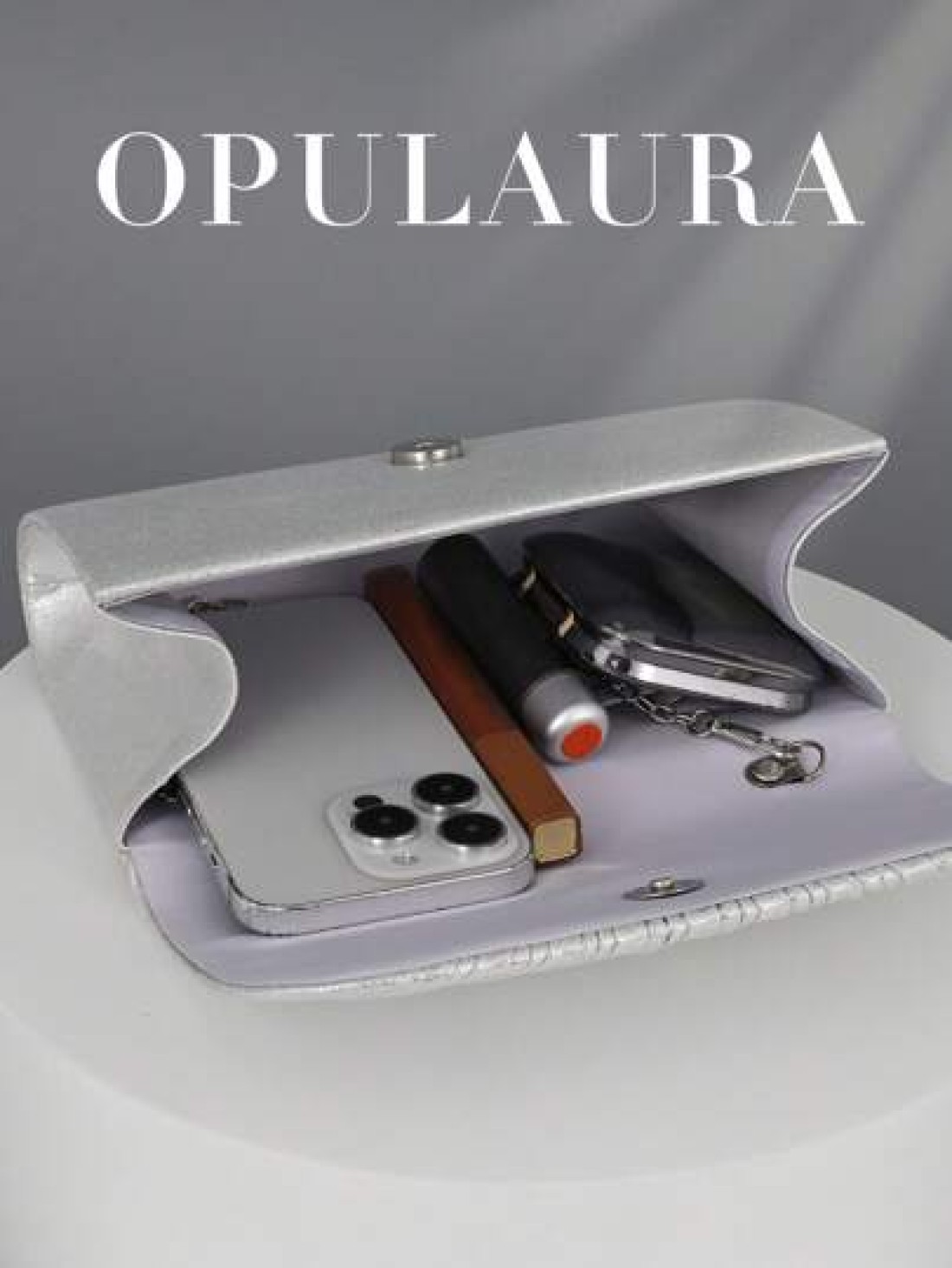 OpulAura Fashionable Shiny Patent Leather Flap Clutch Bag Luxurious High End Leather Evening Bag Metallic Leather Women Envelope Chain Shoulder Bag For Gala Party Birthday Prom Wedding
