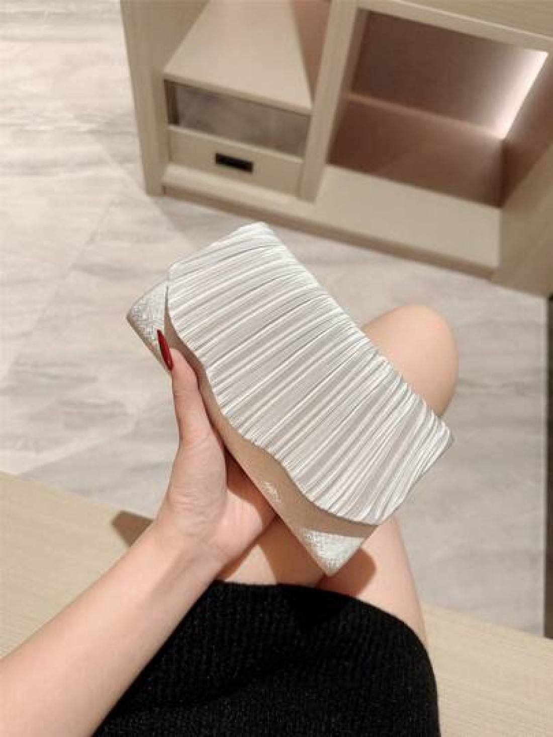 1pc Classic Pleated Satin Design Formal Evening Dress Party Clutch Bag Elegant For Prom Wedding Ball Dance Envelope Chain Bag Tready Party Bags Perfect For Party Wedding Prom Dinner Banquet Essential