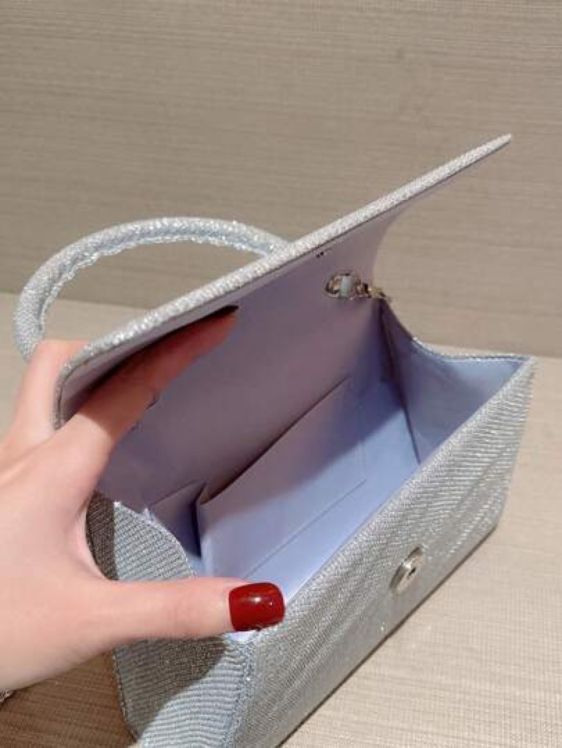 Moonlit EveBag Glamorous Elegant Exquisite Quiet Luxury Sequin Luxury Shiny Portable Glitter Flap Square Bag Mini Silver For Party Prom Evening Bag Dinner Bag For Party Girl Woman Bride Perfect For Pa