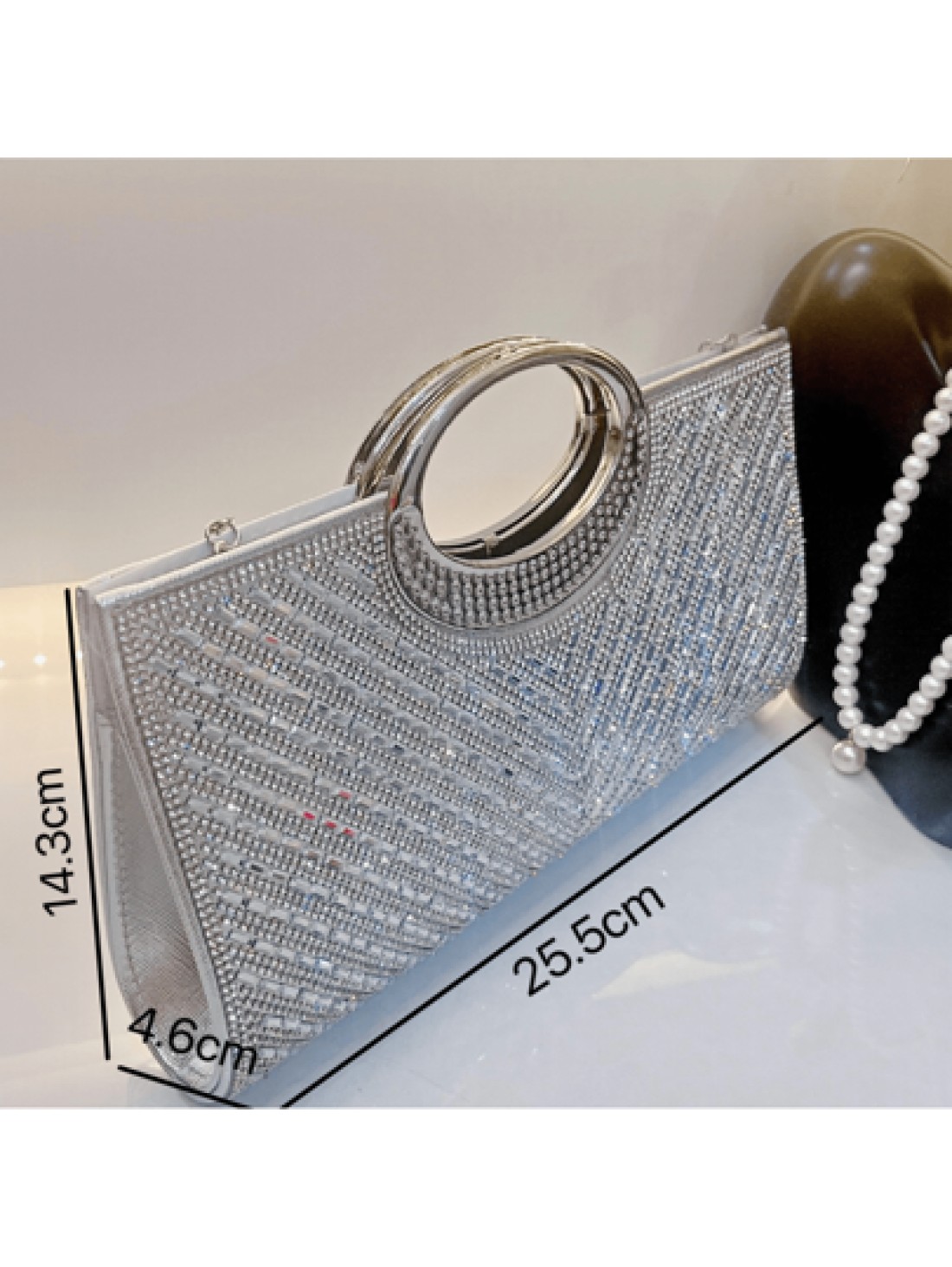 New Arrival Shiny Clutch Bag Small Square Purse For Women Evening Party Bridal Crossbody Bag With Full Rhinestones