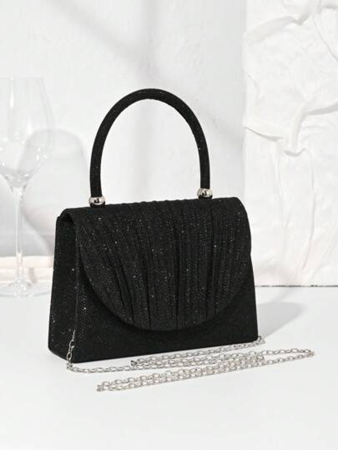 Lightweight Business Casual Rhinestone Decor Bucket Bag Mini Drawstring Design Clear Bag Faux Pearl Bag Evening Bag Dinner Bag Glamorous Elegant Exquisite Quiet Luxury Rhinestone For Party Girl For Wo
