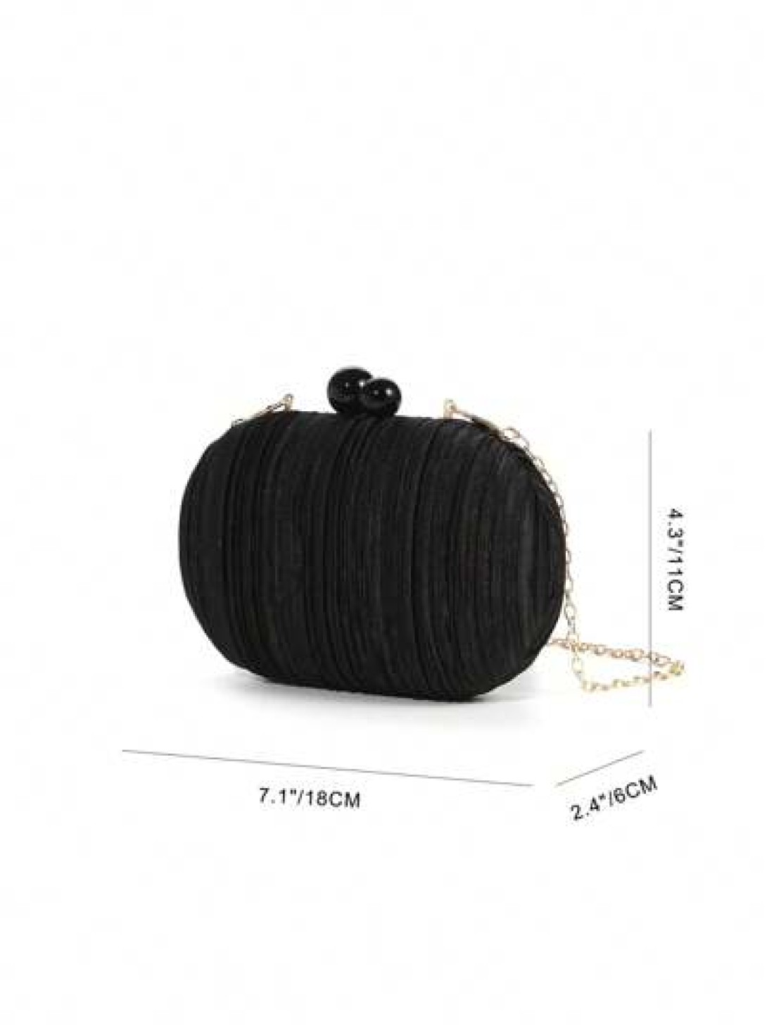 1pc Elegant Mini Solid Color Satin Textured Pleated Oval Clutch Bag Suitable For Party Wedding Formal Events