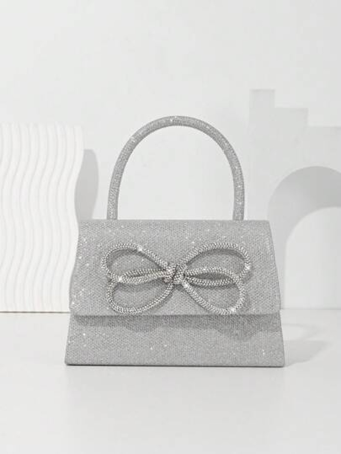 Mini Women s Glitter Rhinestone Big Bow Decor Evening Bag Prom Bags Sparkle Mini Square Handbags Bride Perfect For Party Wedding Prom Dinner Banquet Mother s Gift Perfectly Matching With New Years Out