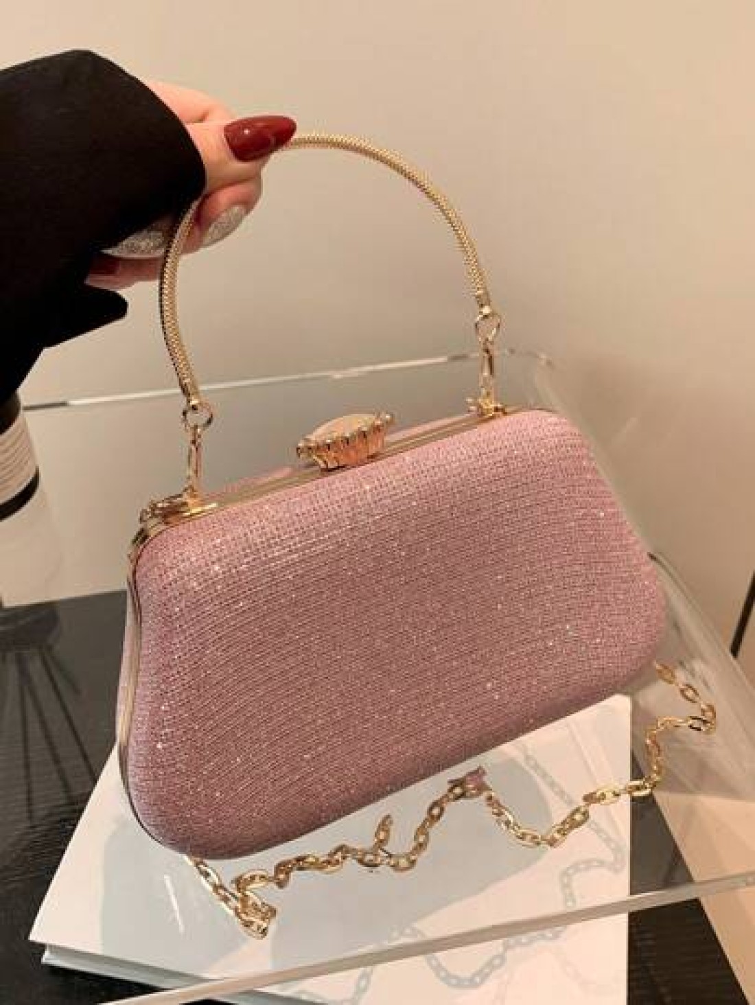 Luxury Fashion Evening Clutch Bag Bridal Bag Shoulder Crossbody Shiny Party Bag Small Design Bag Women s Handbag Valentine s Day Valentines