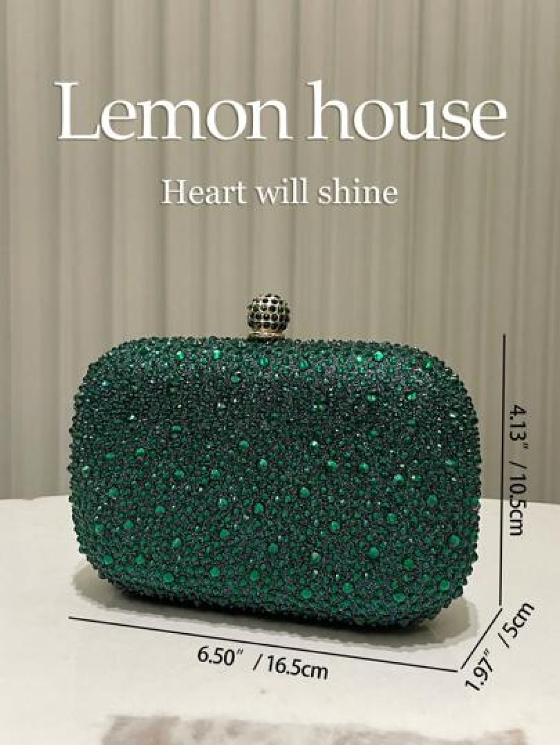 1pc Elegant Green Rhinestone Decor Mini Clutch Purse With Detachable Metal Chain Strap Suitable For Formal Events Wedding Party And Make A Great Gift For Women Perfect For Party Wedding Prom Dinner Ba
