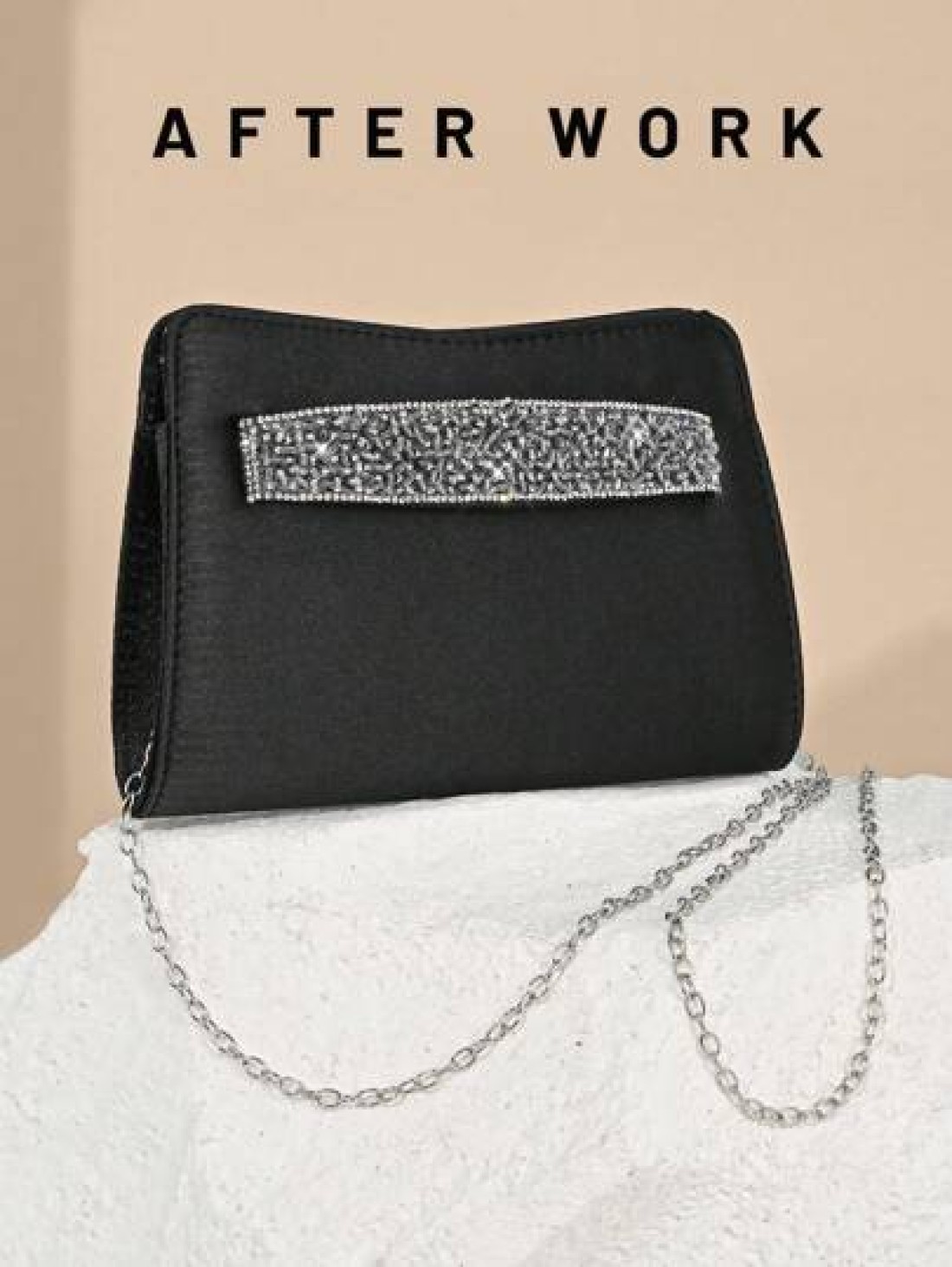 Women Elegant Satin Clutch Bag Rhinestone Decor Party Handbag Romantic Wedding Purse High End Mini Evening Dress Bag Suitable For Formal Party Ball Christmas Gala