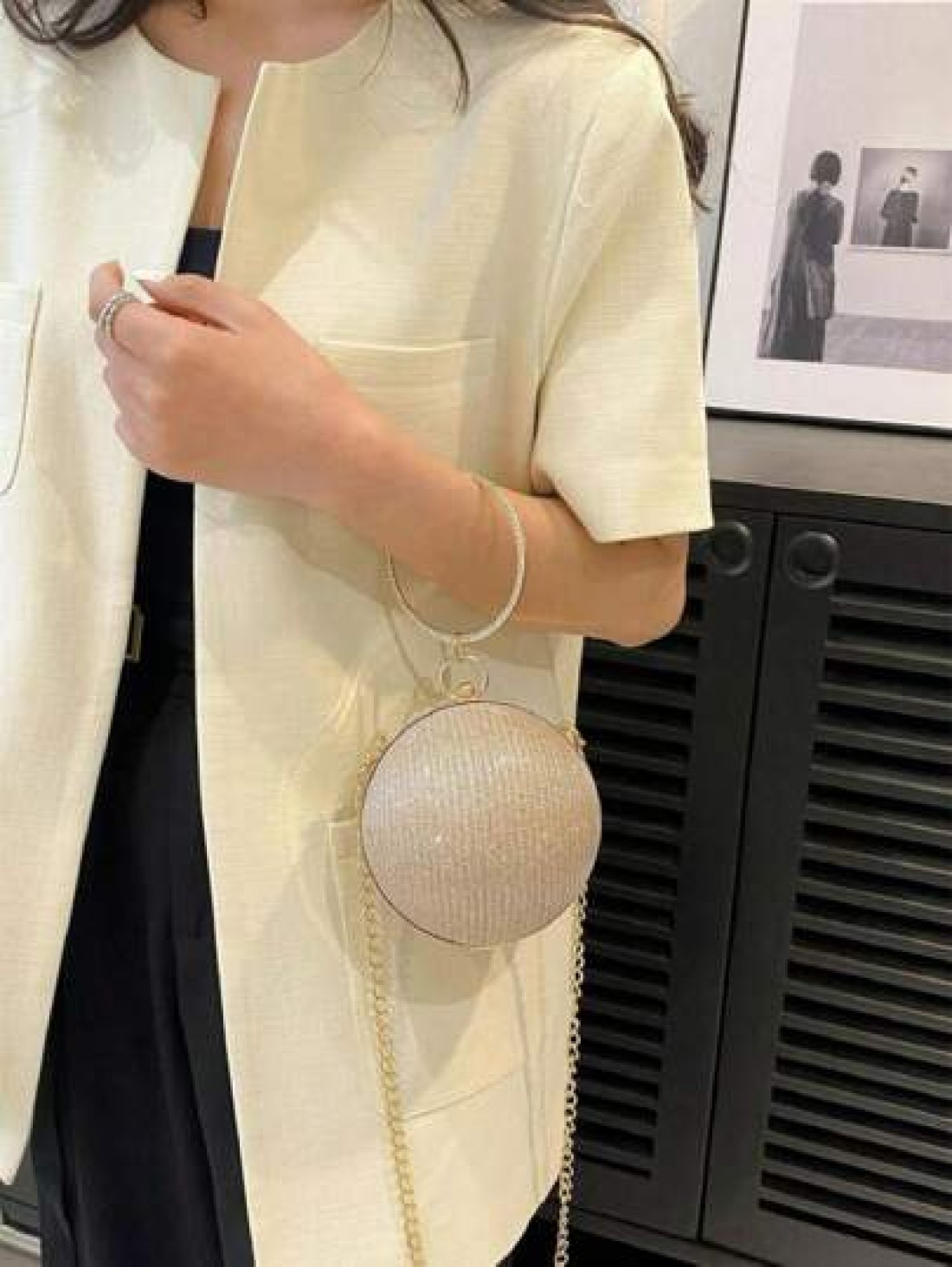 Dedoo Lightweight Business Casual Rhinestone Decor Bucket Bag Mini Drawstring Design Clear Bag Faux Pearl Bag Evening Bag Dinner Bag Glamorous Elegant Exquisite Quiet Luxury Rhinestone For Party Girl
