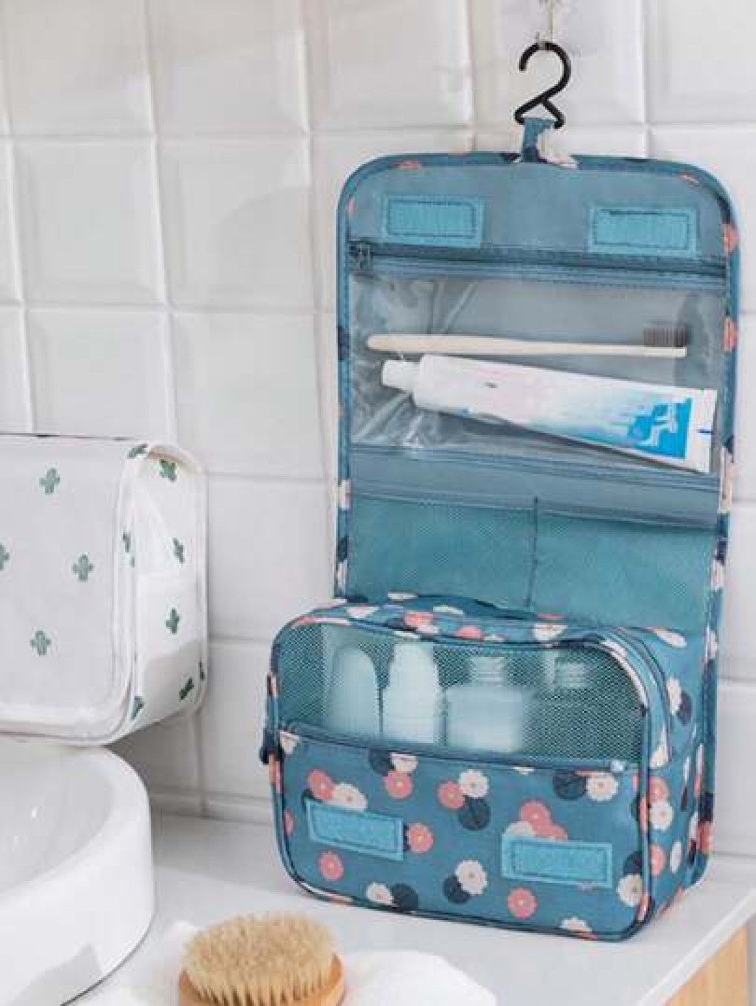 1pc Hanging Toiletry Bag Portable Handbag Zipper Bag Cosmetic Bag Makeup Organizer Bag Waterproof Toiletry Bag Multi Functional Skincare And Cosmetic Storage Bag Travel Organizer Makeup Bag Bathroom T