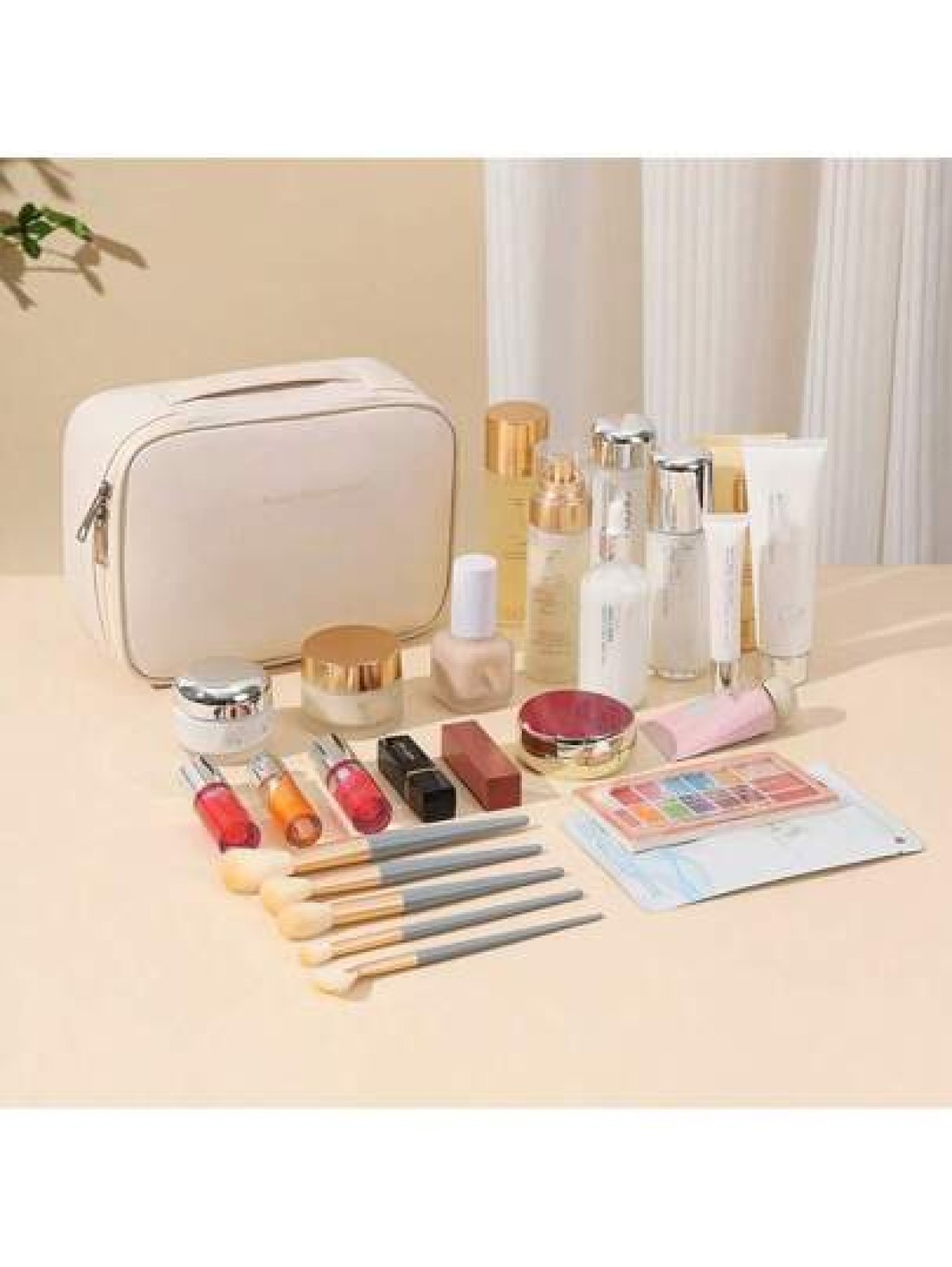 Multi Function Makeup Bag Large Capacity Cosmetic Organizer Travel Portable Handheld Waterproof Toiletry Bag Travel Essential Makeup Organizer