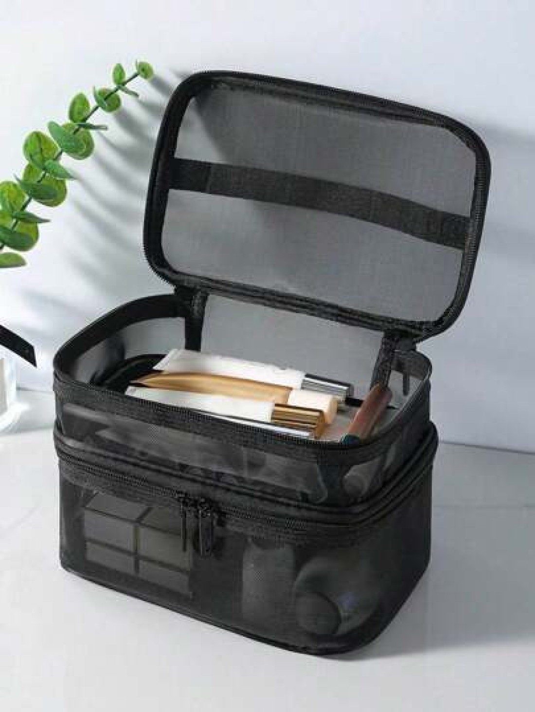 1pc Multi Function Cosmetic Bag Portable Makeup Organizer Bag Waterproof Travel Toiletry Bag Large Capacity Storage Bag For Makeup Cosmetics Lip Gloss Lipstick Combs Brushes Toothpaste Jewelry Station