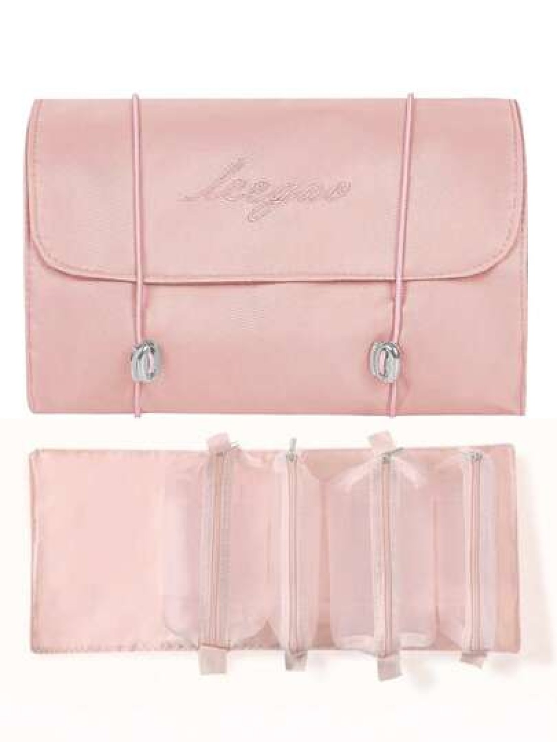 1pc Women s Waterproof 4 In 1 Travel Toiletry Bag Detachable Makeup Bag Cosmetic Pouch Pink Bathroom Bag Storage Bag Makeup Brush Holder Portable Compartment For Cosmetics Makeup And Lipstick Great Fo