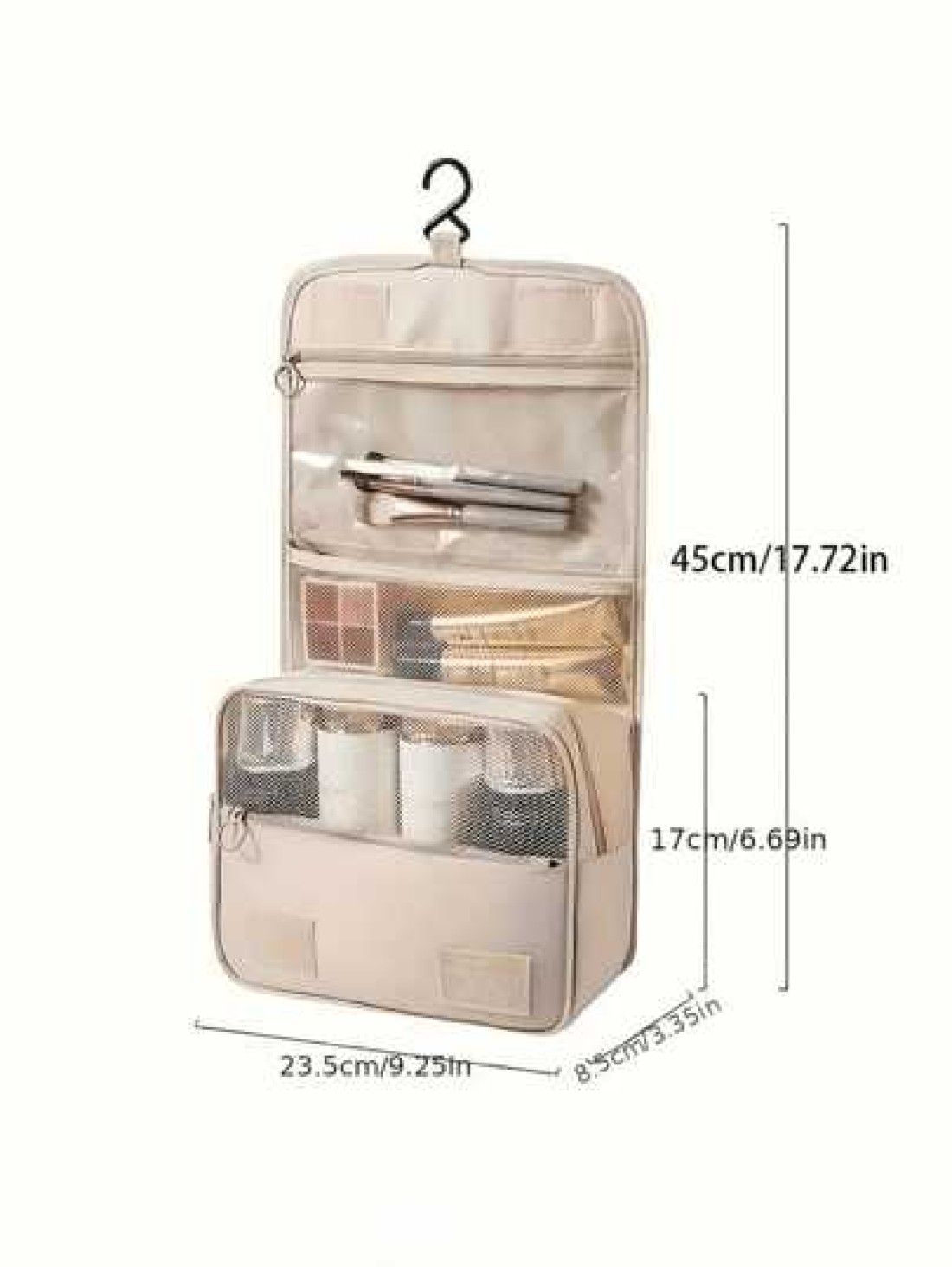 1pc Travel Make Up Bag Waterproof Toiletry Bag Beauty Storage Bag Portable Cosmetics Bag Multi Functional Makeup Hanging Bag Travel Storage Bag Travel Makeup Bag Hand Held Zipper Bag Mesh Bag Travel B
