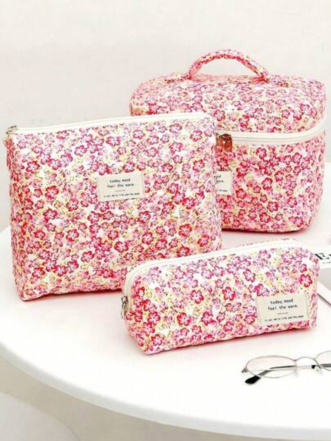 3pcs Set Makeup Bag Makeup Pouch Cosmetic Bag Travel Makeup Bag Home Makeup Bag School Makeup Bag Dorm Makeup Bag Travel Essentials Large Capacity Makeup Bag Women Makeup Bag Cosmetic Storage Bag Trav