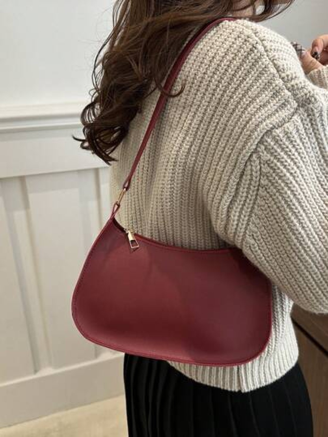 Fashionable Minimalist Shoulder Bag Retro Underarm Bag High End Lightweight Zipper Tote Bag Multifunctional European And American Street Style Elegant Handbag Large Capacity Small Purse Suitable For F