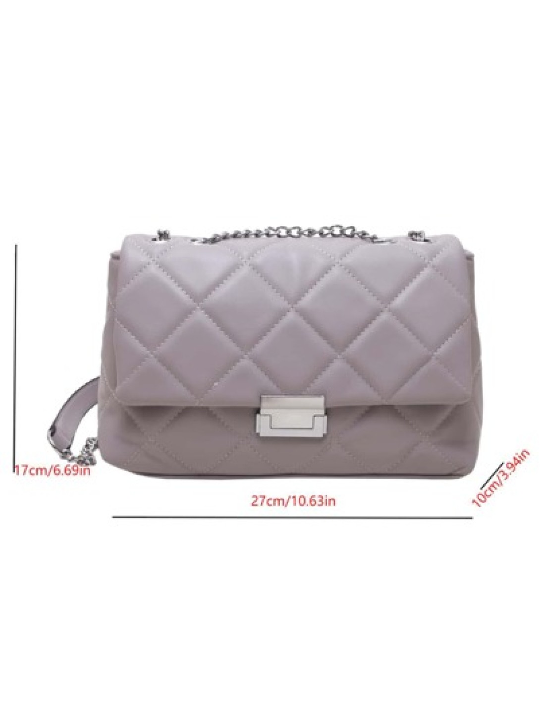 CONTAINEVERY Lightweight Business Casual Fashionable Minimalist Quilted Flap Chain Square Bag Soft Leather Chain Crossbody bag For Teen Girls Women College Students Rookies White collar Workers Perfec