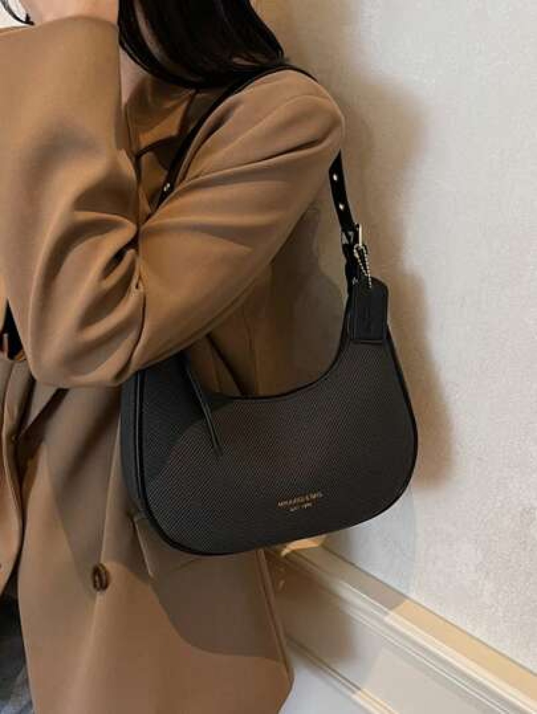 1pc Solid Color PU Leather Shoulder Bag For Women Versatile Crossbody Bag For Commuting Adjustable Shoulder Strap