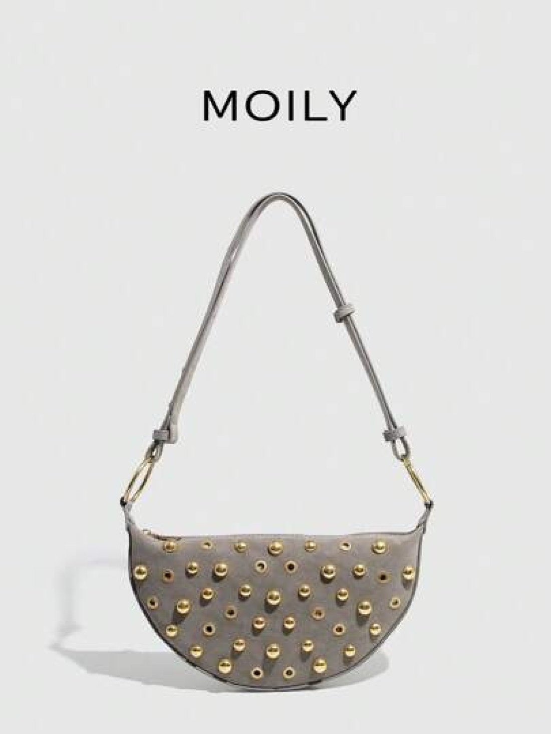 Street Punk Rivet Adjustable Shoulder Women s Crossbody Saddle Bag