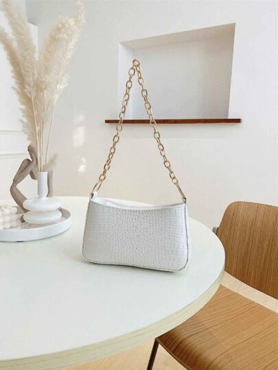 Women s Mini Alligator Texture Chain Shoulder Bag
