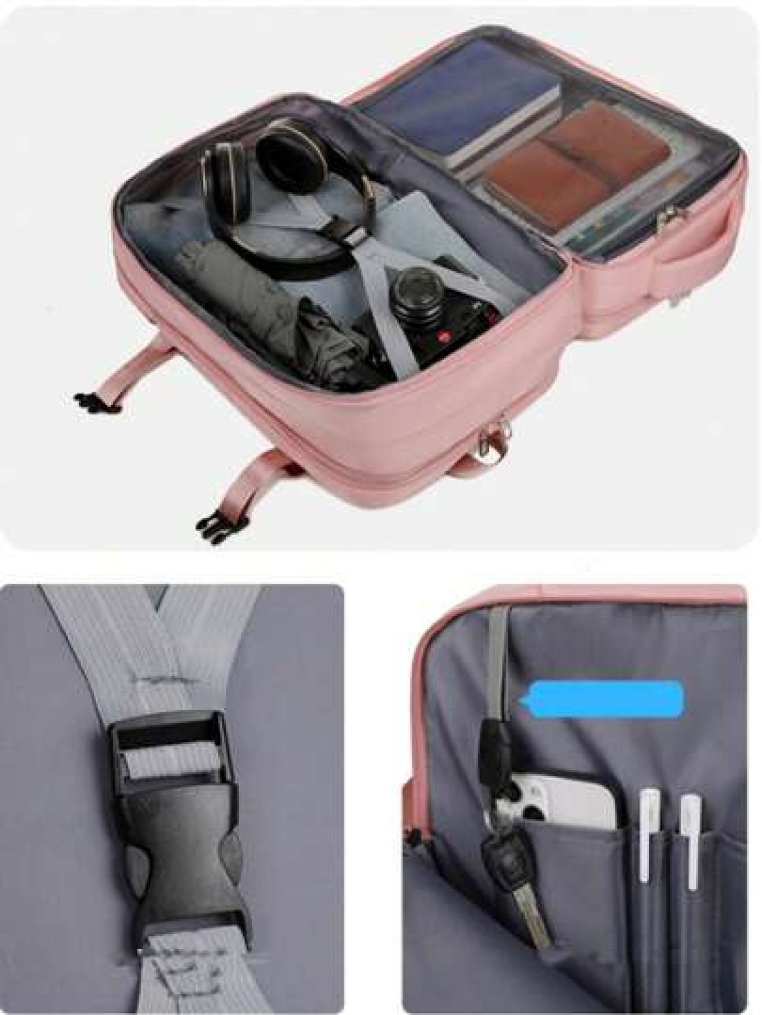 1pc Travel Backpack For Men Women 40L Flight Approved Carry On Backpack Large Expandable Luggage Backpack Bussiness Travel Backpack With USB Charging Port And Anti Theft Pocket 17 Inch Water Resistant
