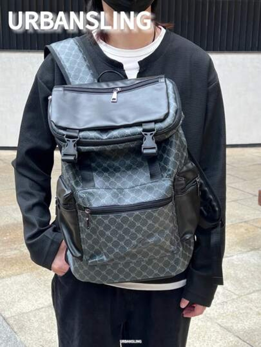 Men s Black Floral Flap Backpack Large Capacity Business Commuter Computer Bag Multi Pocket For Outdoor Activities Camping Gym Yoga Biking Perfect Gift For Men Essential For Students Backpack For Trav