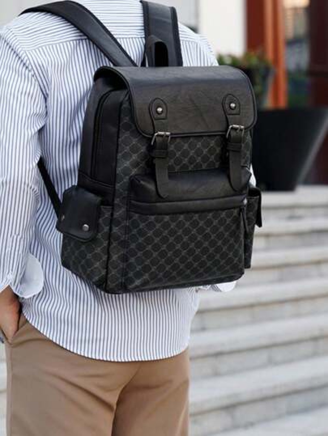 Hot Selling Men s Backpack Laptop Bag Fashion Casual Plaid Schoolbag Large Capacity Business Travel Rucksack