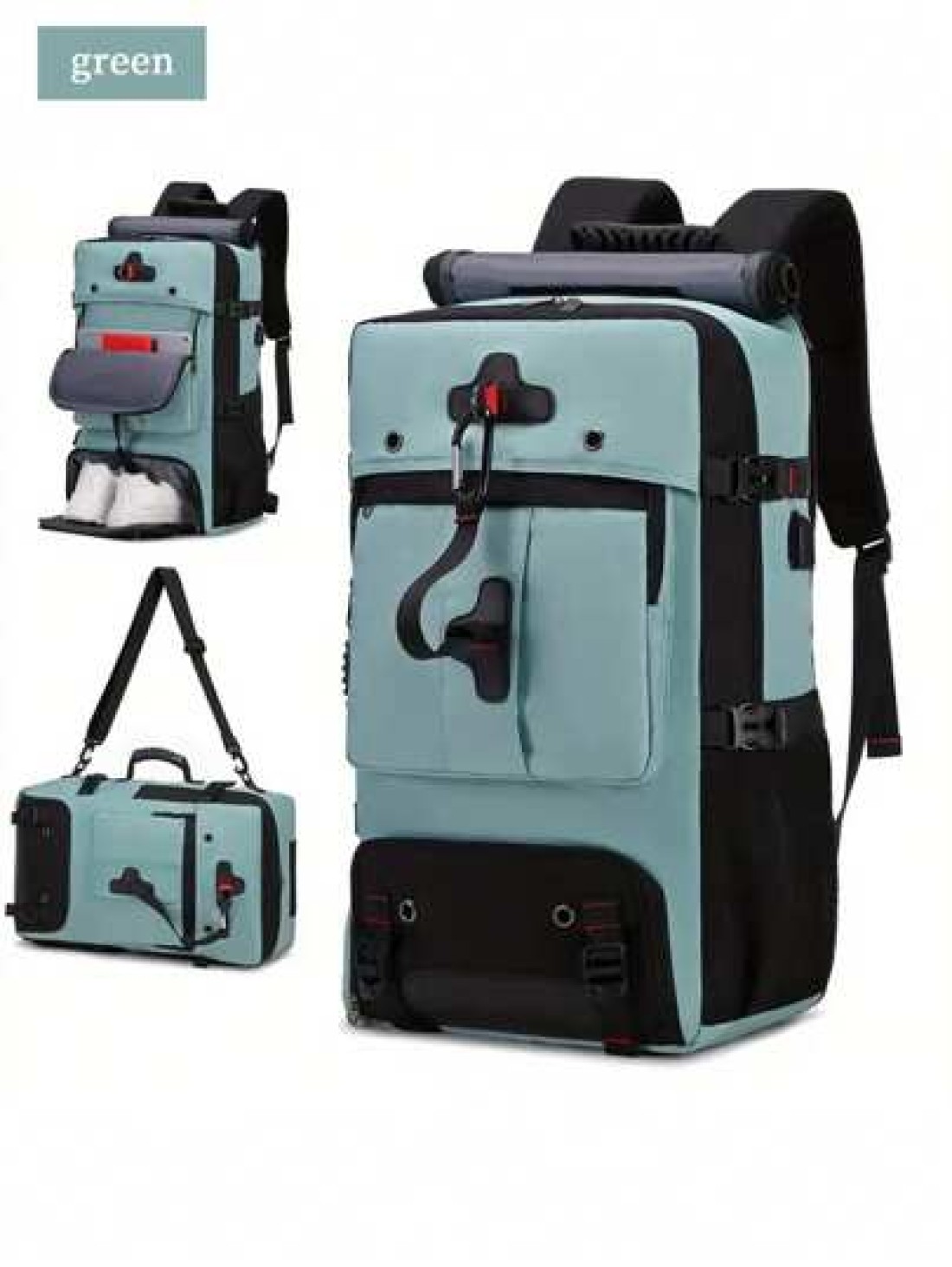 Spacious Lightweight Travel Backpack Hiking Backpack With Wet Dry Separation Outdoor Hiking Backpack With USB Multi Function Water Resistant Contrast Color Backpack Luggage Backpack For School And Tra